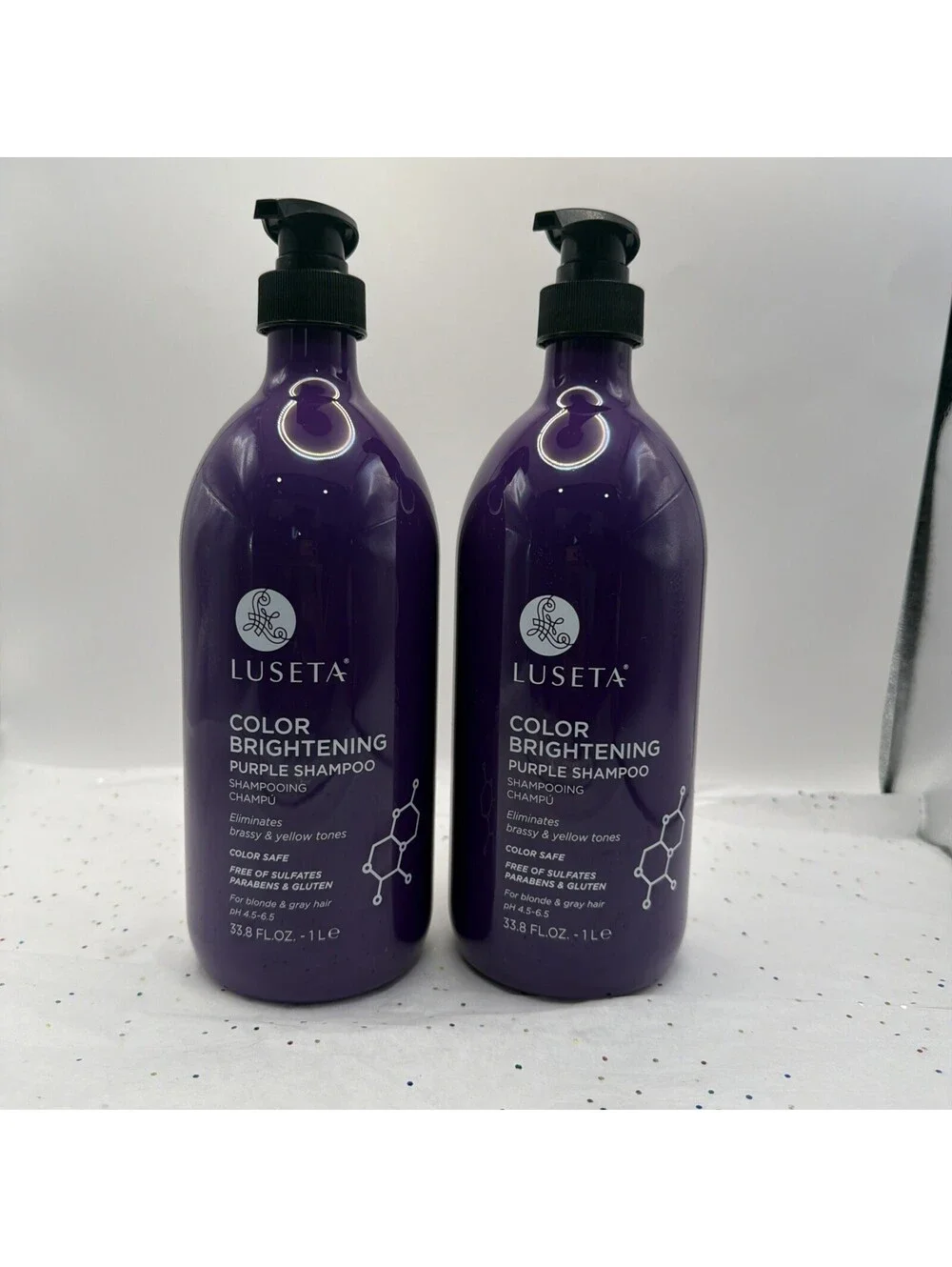 Luseta Purple Shampoo & Conditioner Duo Set 33.8oz Blonde Toning Hair Care NEW